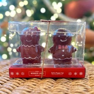 Wonderland Christmas gingerbread man girl salt pepper shaker